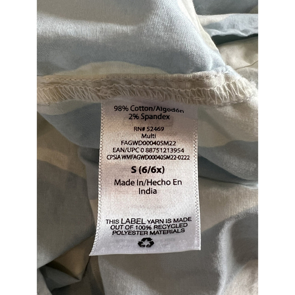 Girls Striped Dress Size S (6/6x) One Shoulder Ruffle Sleeveless Blue‎ White - Picture 3 of 4